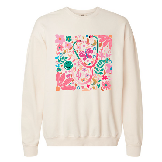 Floral Nurse Sweatshirt